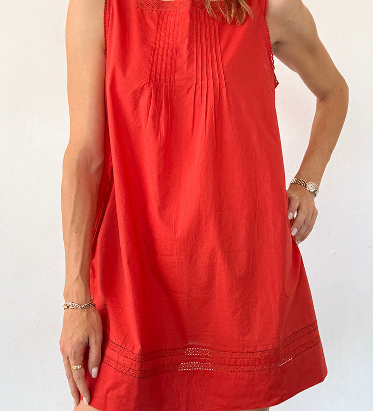 Ciao Lucia - Pavo Clay Cotton Dress