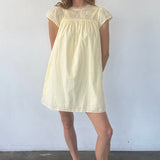 Ciao Lucia - Joelle Cap Sleeved Cotton Mini Dress Butter