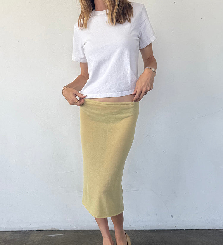 Ciao Lucia - Faye Sheer Pistachio Skirt