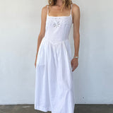 Ciao Lucia - Neroni White Floral Embroidered Linen Dress