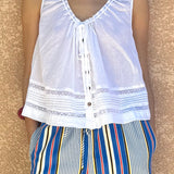 Ciao Lucia - Eugenia White Cotton Voile Top
