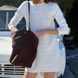 Ciao Lucia - Inessa White Crochet Knits Dress