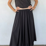 Ciao Lucia - Marcella Black Jersey Bubble Maxi Skirt