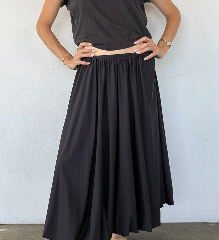 Ciao Lucia - Marcella Black Jersey Bubble Maxi Skirt