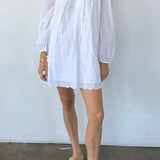 Ciao Lucia - Jonita White Cotton Voile Dress