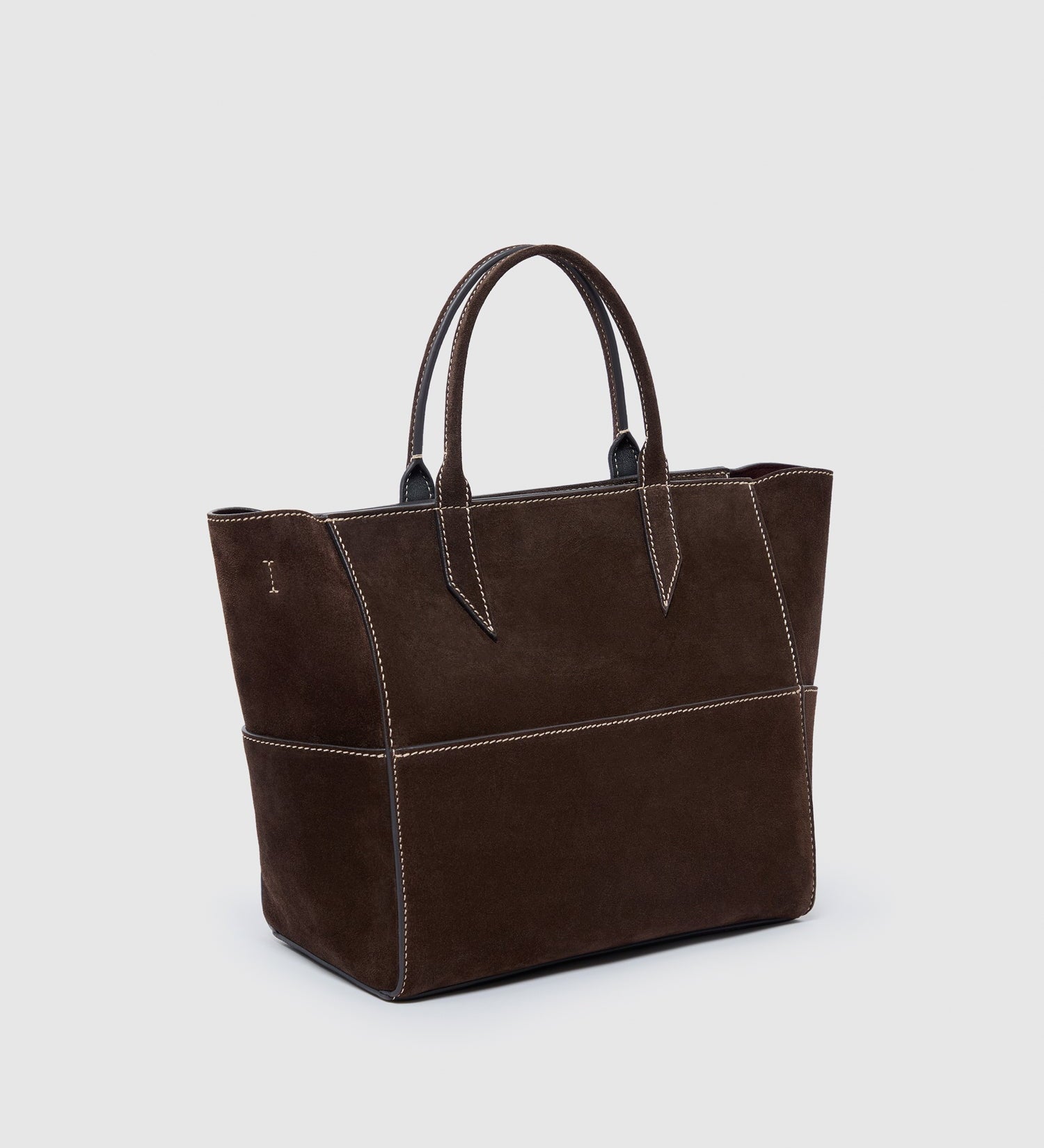 Metier - Incognito Crossbody Suede Chocolate with Salt Stitching