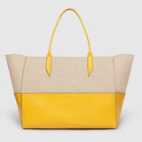 Métier - Incognito Large Cabas Linen and Nappa Plongé Calfskin Izamal Yellow