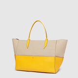 Métier - Incognito Large Cabas Linen and Nappa Plongé Calfskin Izamal Yellow