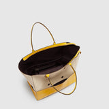 Métier - Incognito Large Cabas Linen and Nappa Plongé Calfskin Izamal Yellow