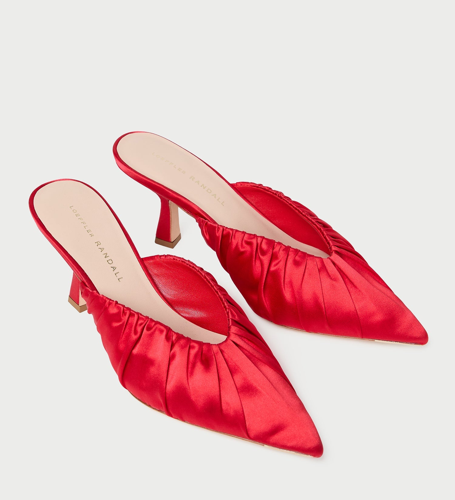 Loeffler Randall - Inez Red Satin Mid - Heel Mule