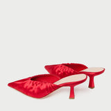 Loeffler Randall - Inez Red Satin Mid - Heel Mule