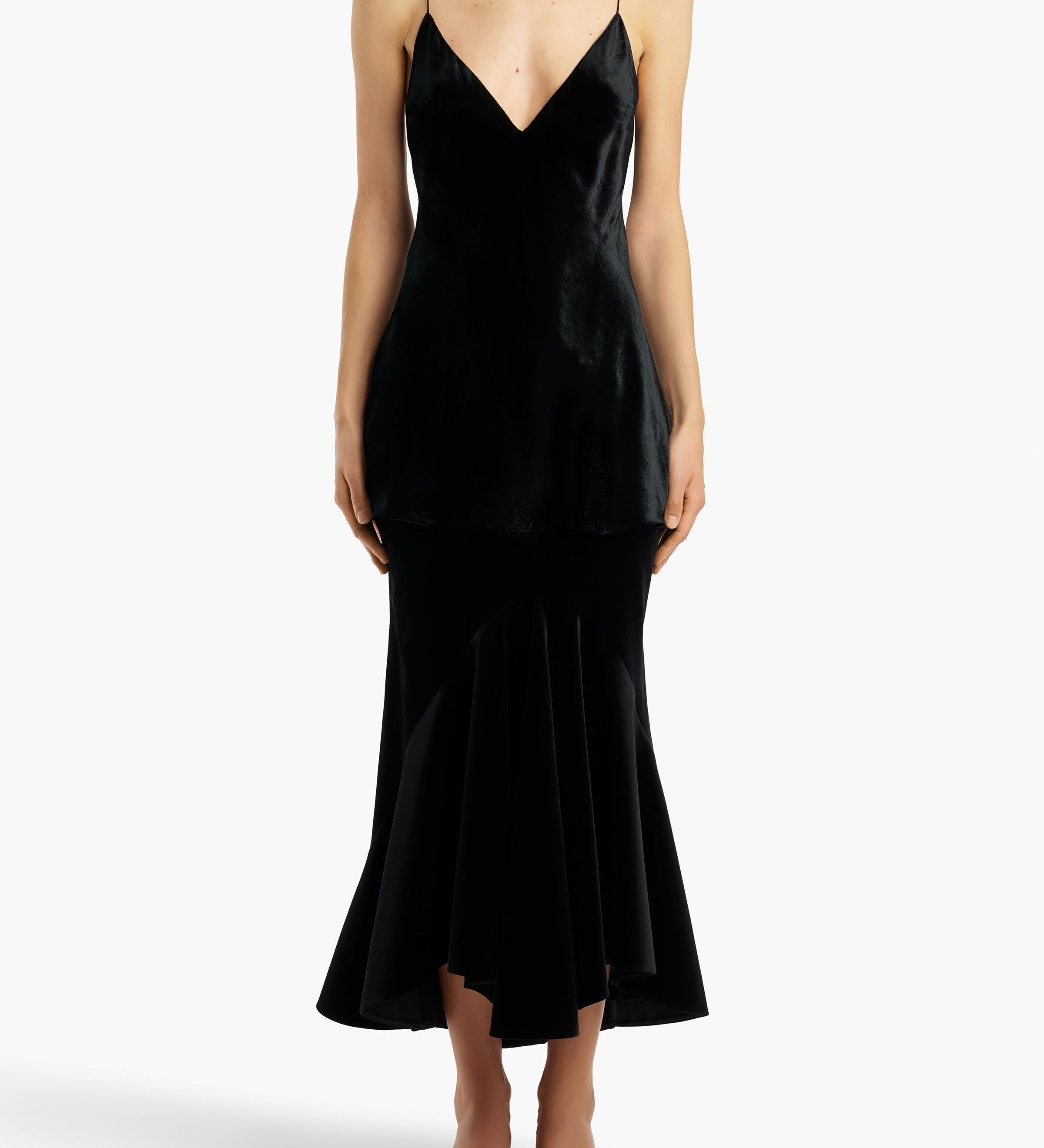 Khaite - Inez Skirt in Black Velvet
