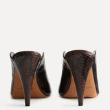 Le Monde Beryl - Iris Mule / Chocolate Leather Snake Effect