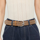 Loeffler Randall - Isaac Cacao/Silver Studded Belt