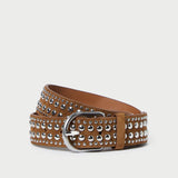 Loeffler Randall - Isaac Cacao/Silver Studded Belt