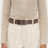 Loeffler Randall - Isaac Espresso/Silver Studded Belt