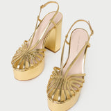Loeffler Randall - Isabella Gold Leather Platform Sandal
