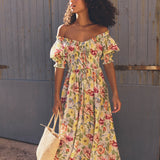 DÔEN - ISCHIA DRESS -- BLANC ANEMONE BLOOM