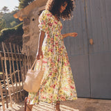 DÔEN - ISCHIA DRESS -- BLANC ANEMONE BLOOM