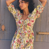 DÔEN - ISCHIA DRESS -- BLANC ANEMONE BLOOM