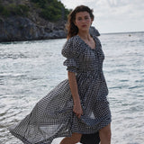DÔEN - ISCHIA DRESS -- NOIR GRETA GINGHAM