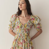 DÔEN - ISCHIA DRESS -- BLANC ANEMONE BLOOM