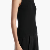 Khaite - Isha Top in Black Silk Cashmere Jersey