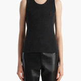 Khaite - Isha Top in Charcoal Silk Cashmere Jersey