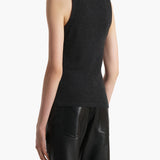 Khaite - Isha Top in Charcoal Silk Cashmere Jersey