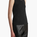 Khaite - Isha Top in Charcoal Silk Cashmere Jersey