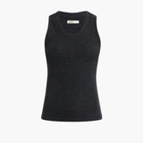 Khaite - Isha Top in Charcoal Silk Cashmere Jersey