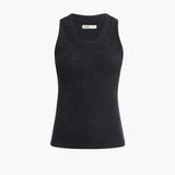 Khaite - Isha Top in Charcoal Silk Cashmere Jersey
