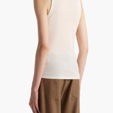 Khaite - Isha Top in Cream Silk Cashmere Jersey