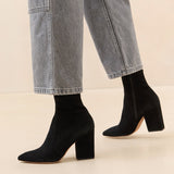 Loeffler Randall - Isla Black Suede Slim Ankle Bootie