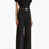 Khaite - Lucca Belt in Black Leather with Silver