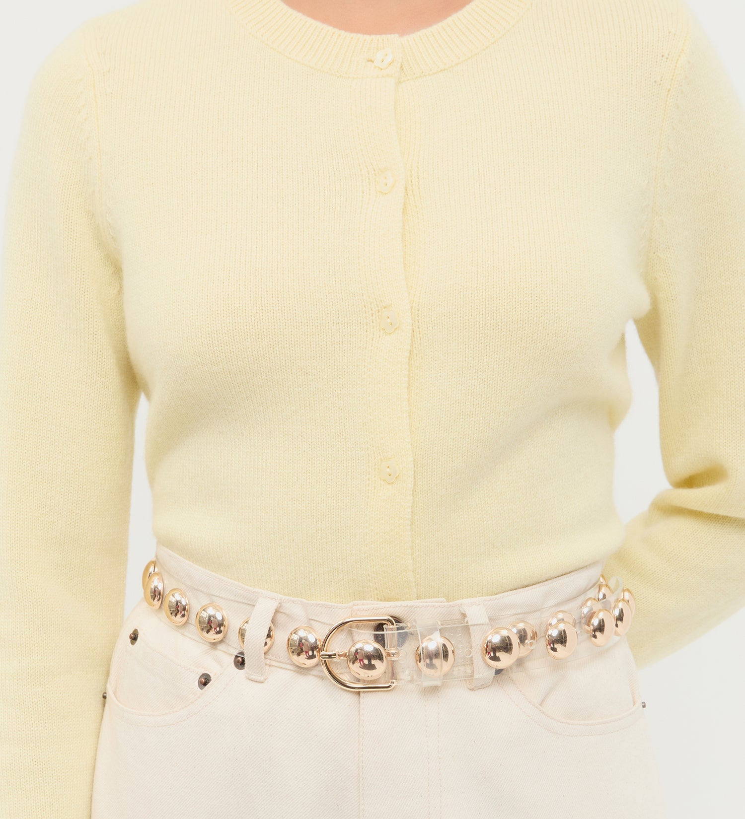 Loeffler Randall - Issa Clear/Champagne Studded Belt