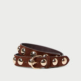 Loeffler Randall - Issa Espresso/Champagne Studded Belt