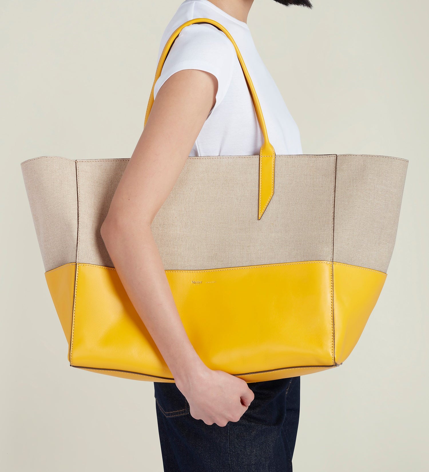 Metier - Incognito 42 Cabas Linen and Nappa Plongé Calfskin Izamal Yellow