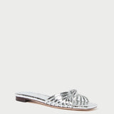 Loeffler Randall - Izzie Silver Leather Knot Sandal