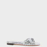 Loeffler Randall - Izzie Silver Leather Knot Sandal