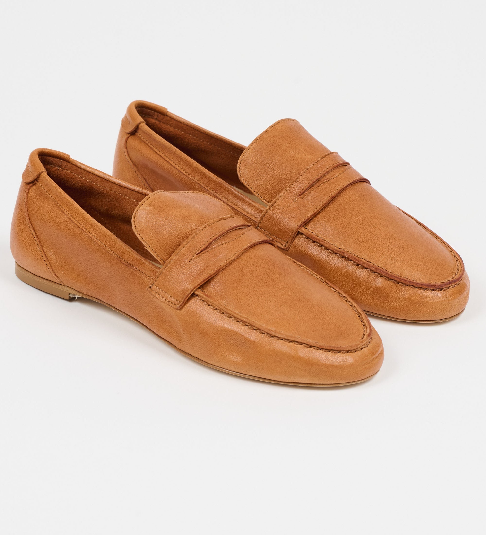 Jamie Haller - The Unlined Penny Loafer in Cuoio