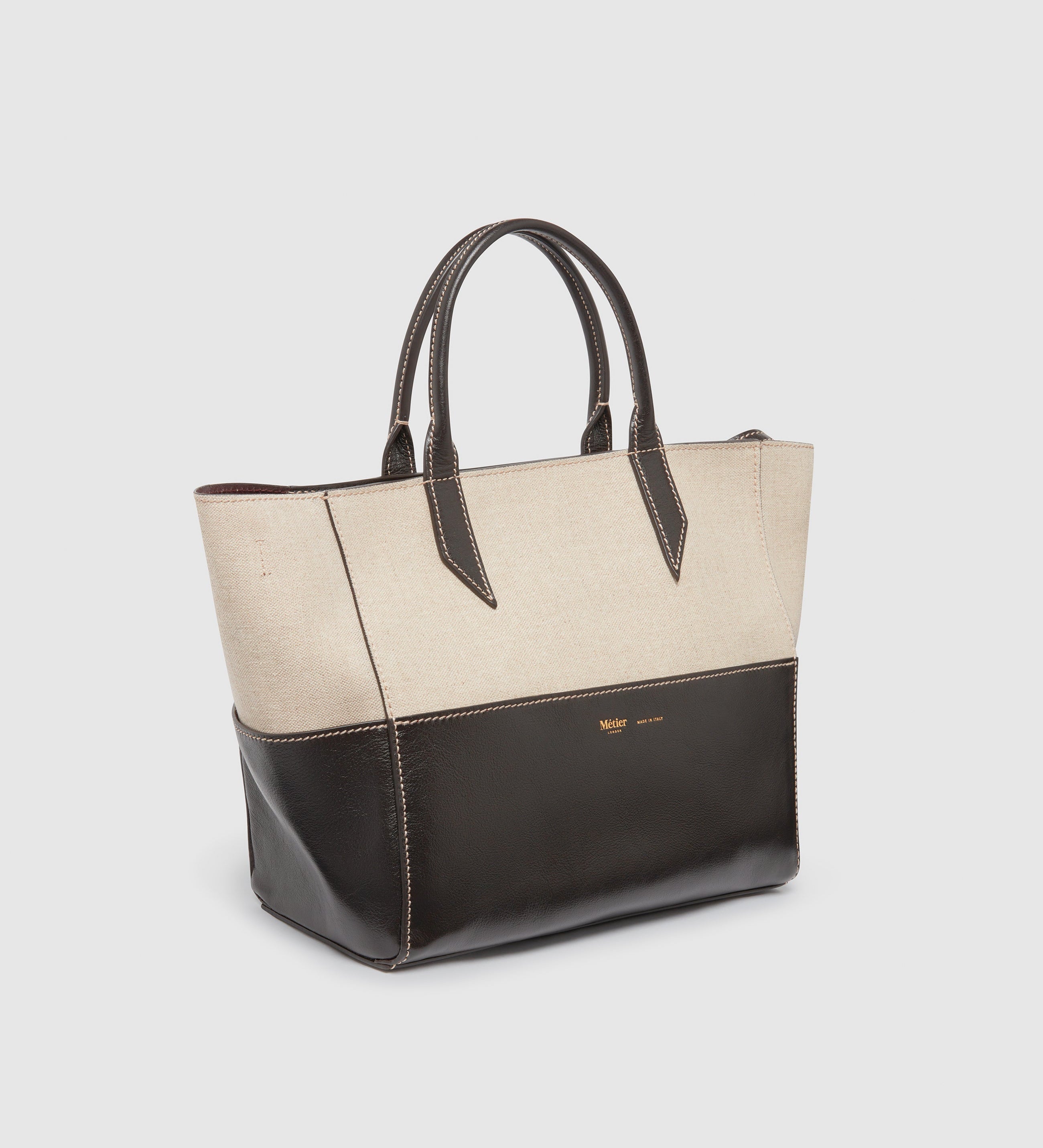 Metier - Incognito Crossbody Cabas Natural Linen with Cacao