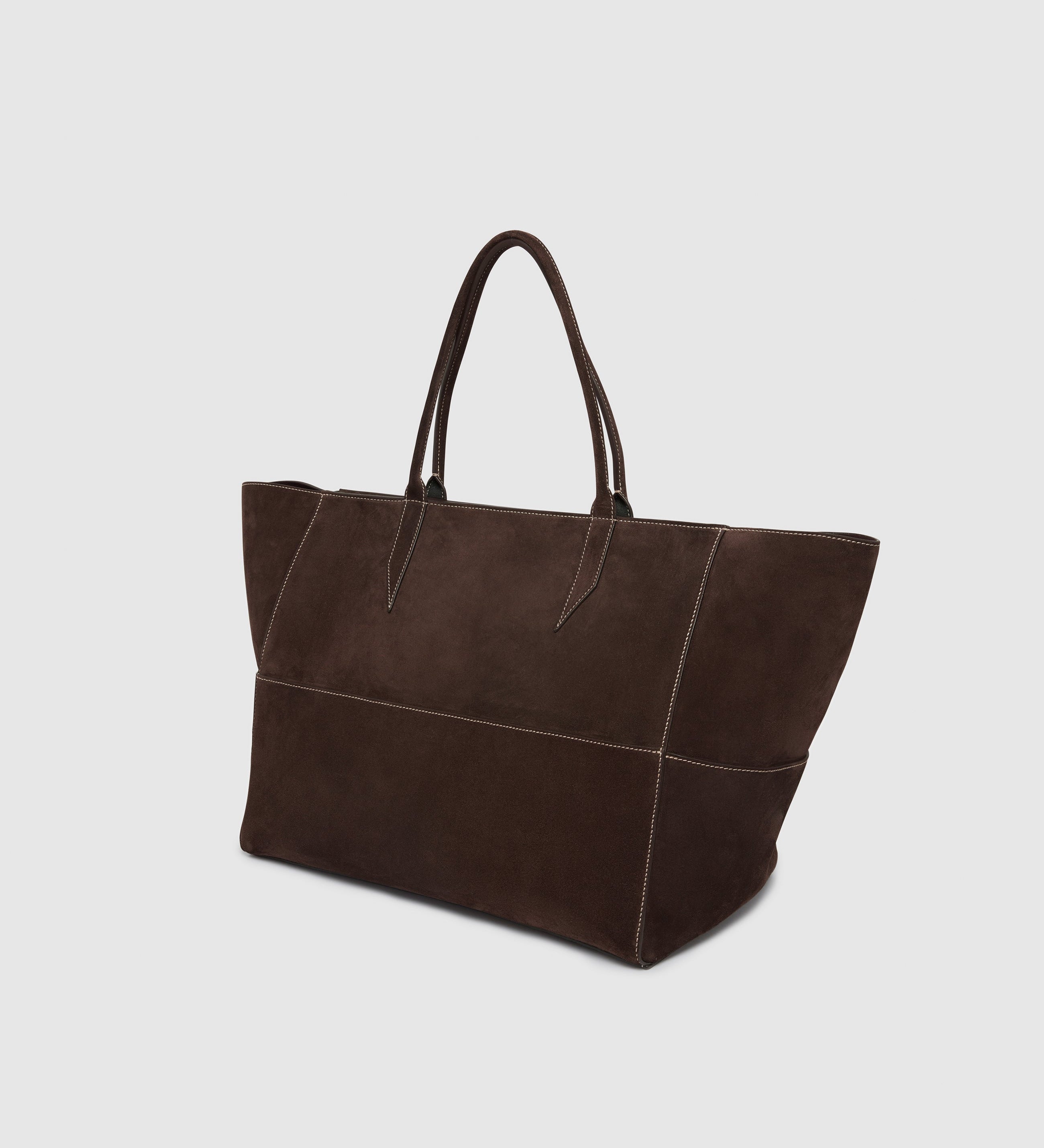 Metier - Incognito 42 Cabas Suede Chocolate with Salt Stitching