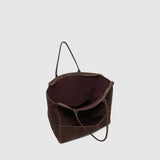 Metier - Incognito 42 Cabas Suede Chocolate with Salt Stitching