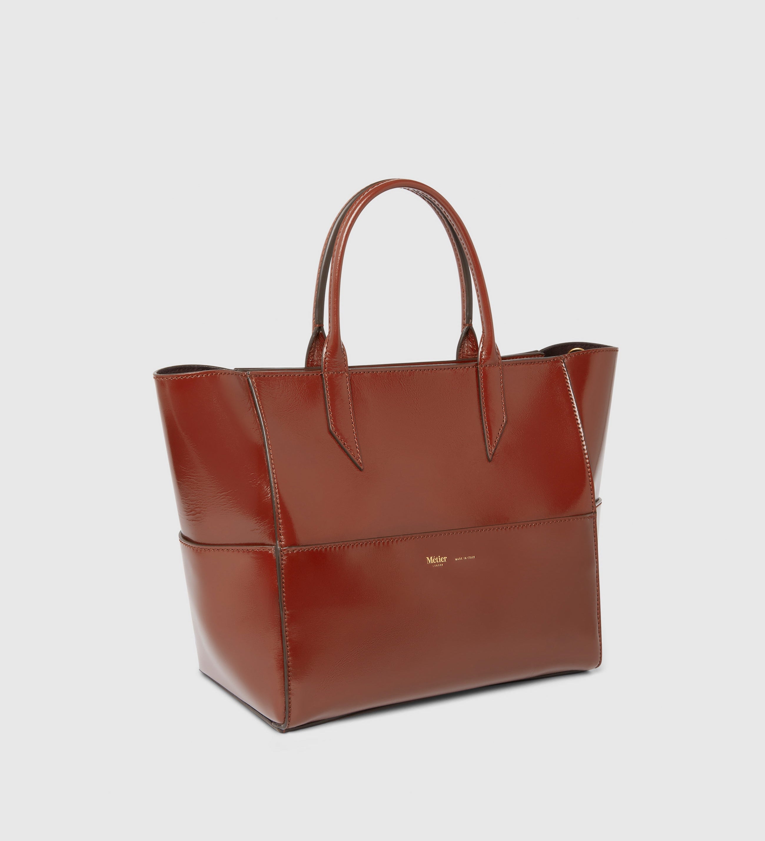 Metier - Incognito Crossbody Glossy Calfskin Burnt Tobacco
