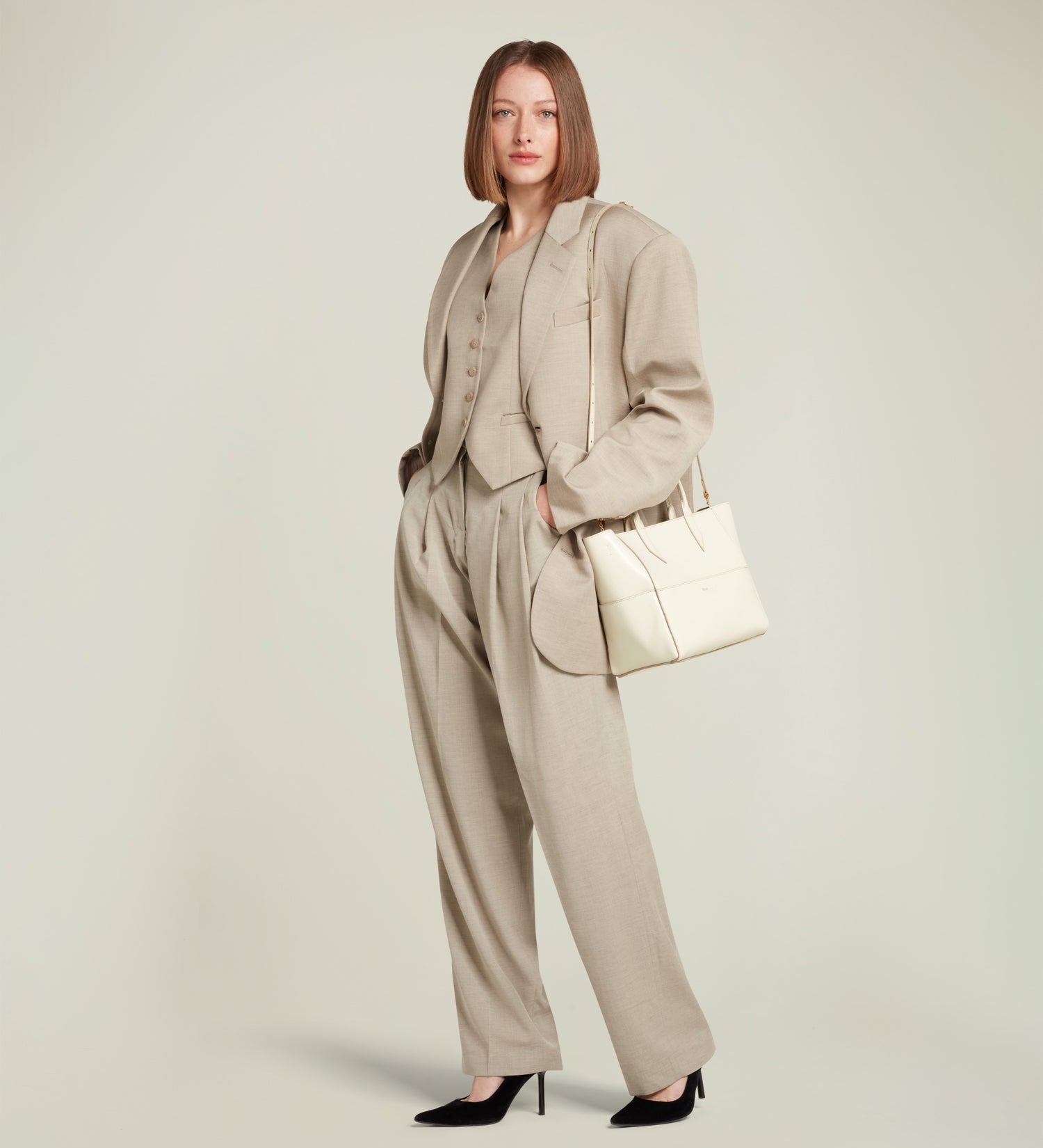 Metier - Incognito Crossbody Glossy Calfskin White Sand