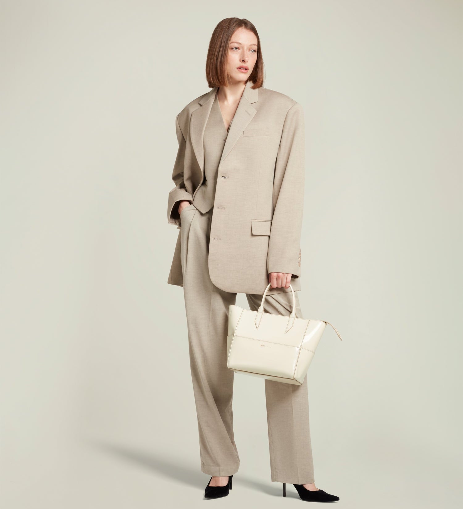 Metier - Incognito Crossbody Glossy Calfskin White Sand