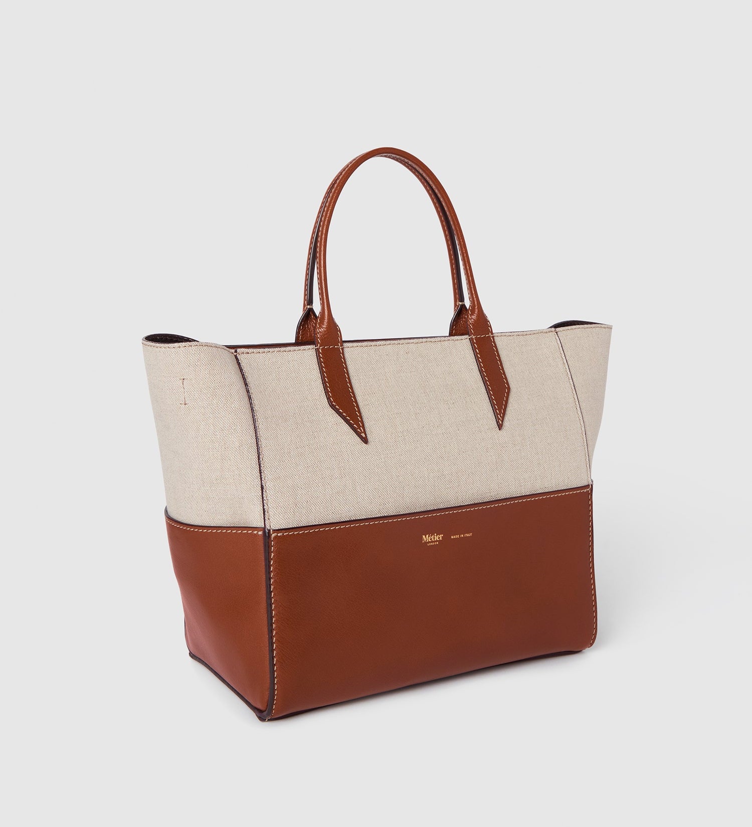 Metier - Incognito Crossbody Cabas Natural Linen with Cognac