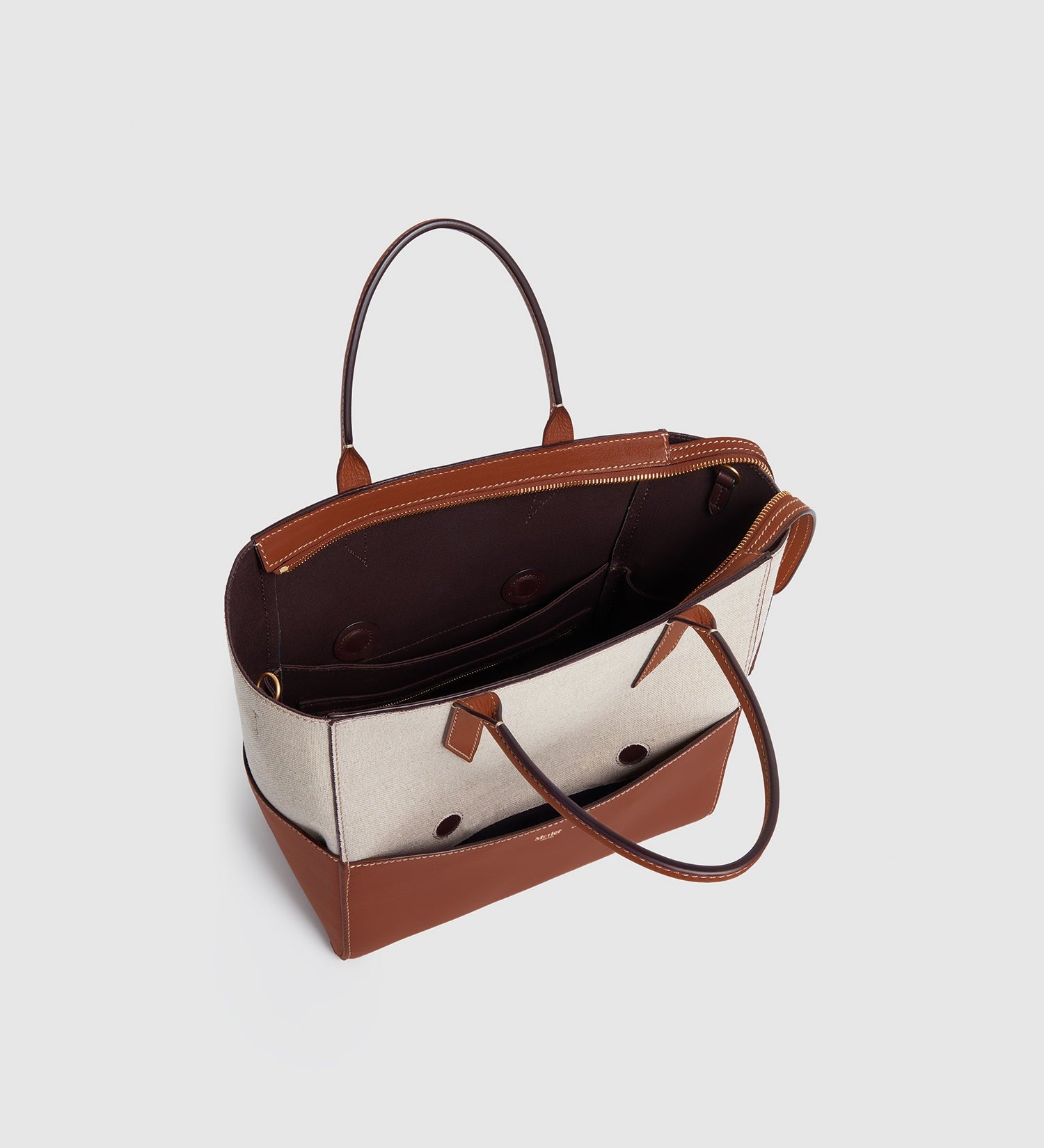 Metier - Incognito Crossbody Cabas Natural Linen with Cognac