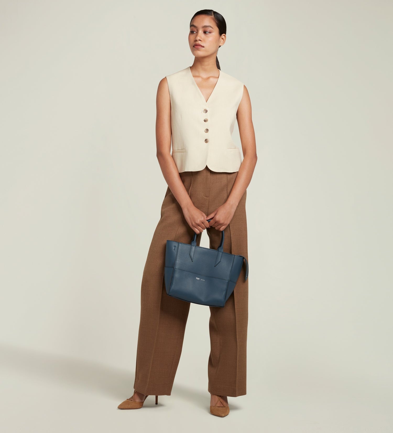 Metier - Incognito Crossbody Cabas Smooth Calfskin Storm